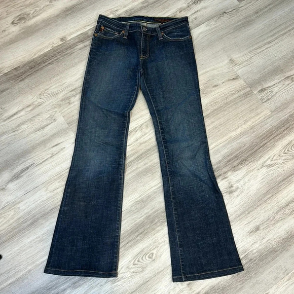 AG Adriano Goldschmied Y2K Low Rise Dark Wash Denim Flared Bootcut Jeans / 27R - Picture 2 of 8